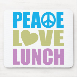 Peace Love Lunch Mouse Mat