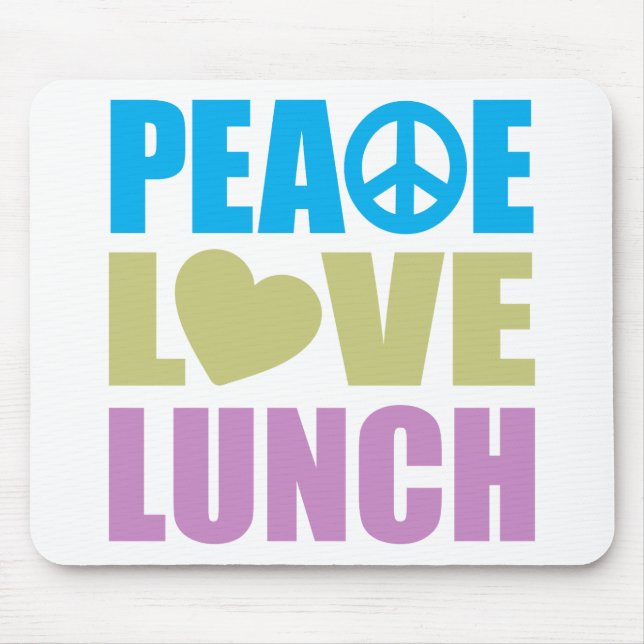 Peace Love Lunch Mouse Mat (Front)
