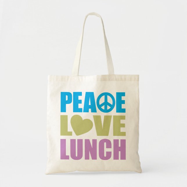 Peace Love Lunch Tote Bag (Front)