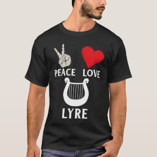 Peace Love Lyre French Horn Lyre Instrument Lyre P T-Shirt