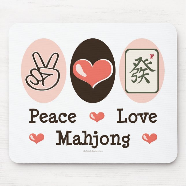 Peace Love Mahjong Mousepad (Front)