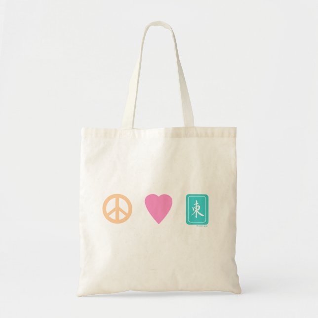 Peace Love MahJong Tote Bag (Front)