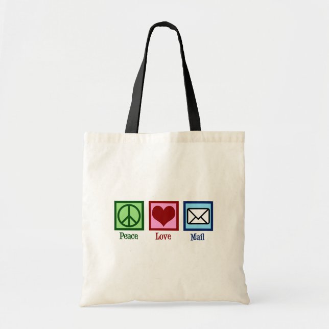 Peace Love Mail Tote Bag (Front)