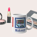 Peace Love Make-up Artist Cute Coffee Mug<br><div class="desc">Peace Love Makeup Artist. A cute makeup artists gift for a cosmetology student or cosmetologist who works with applying make-up or cosmetics. A peace sign,  heart,  and chic eyeshadow palette and pretty lipstick set design.</div>