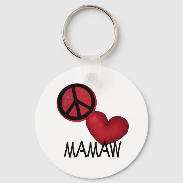 Peace Love Mamaw Key Ring (Front)