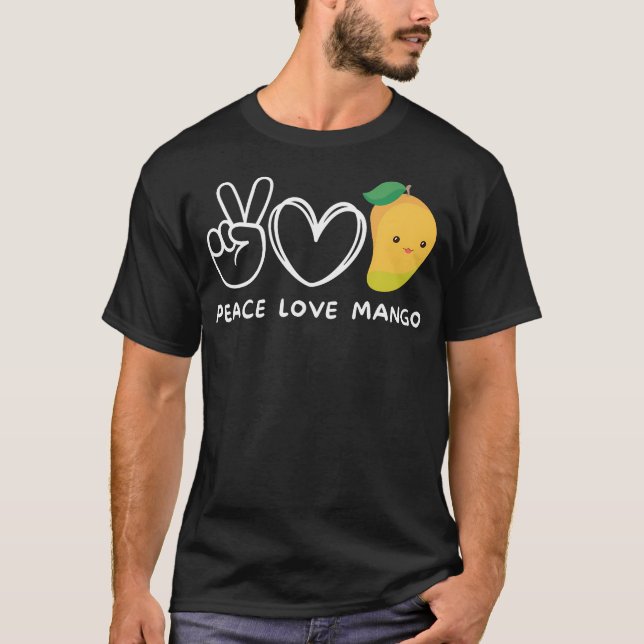 Peace Love Mango Retro Mango Lover Fruit Lover  T-Shirt (Front)