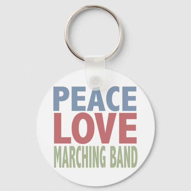 Peace Love Marching Band Key Ring (Front)
