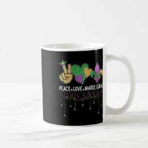 Peace Love Mardi Gras 2024 New Orleans Carnival Pa Coffee Mug