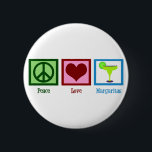 Peace Love Margaritas 6 Cm Round Badge<br><div class="desc">I heart yummy margaritas. A cute margarita lover button to pass out to bar patrons. Customise with your restaurant business name and pass out to customers.</div>
