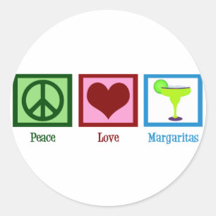 Peace Love Margaritas Classic Round Sticker