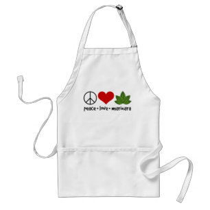 Peace Love Marinara Basil Leaves Cluster Standard Apron