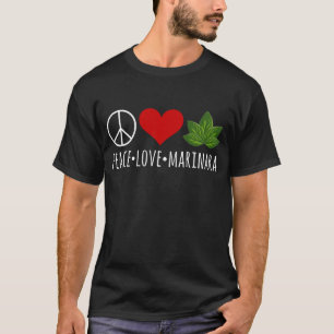 Peace Love Marinara Basil Leaves Cluster T-Shirt