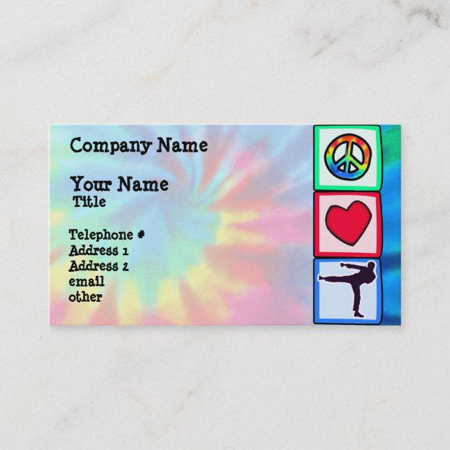 Peace, Love, Martial Arts Business Card (Front)
