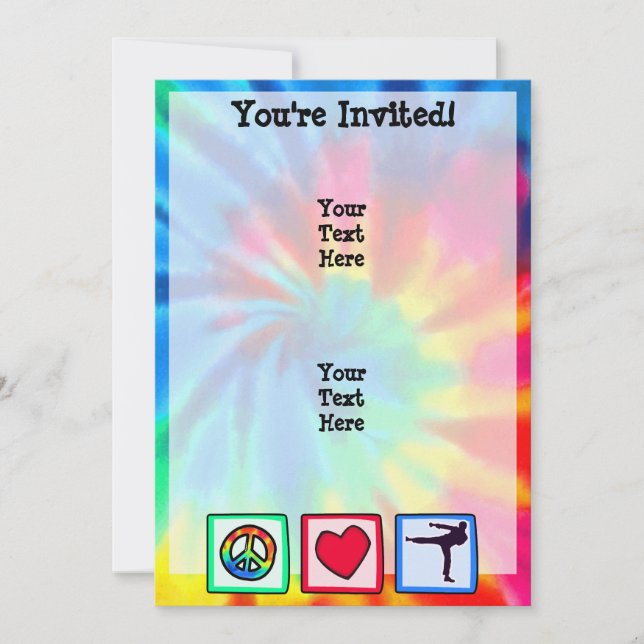 Peace, Love, Martial Arts Invitation (Front)