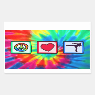 Peace, Love, Martial Arts Rectangular Sticker