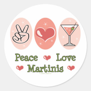 Peace Love Martini Stickers