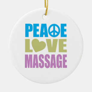 Peace Love Massage Ceramic Tree Decoration