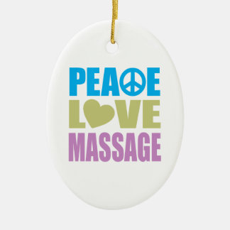 Peace Love Massage Ceramic Tree Decoration