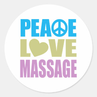 Peace Love Massage Classic Round Sticker