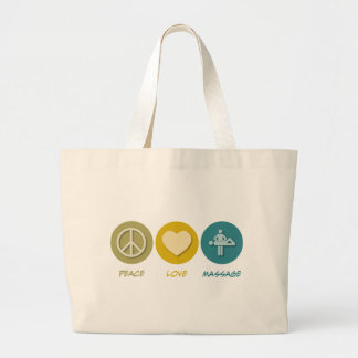 Peace Love Massage Large Tote Bag