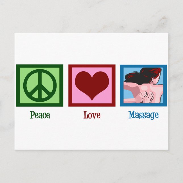 Peace Love Massage Postcard (Front)