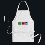 Peace Love Massage Standard Apron<br><div class="desc">A peace sign,  heart,  and someone lying on a massage table.</div>