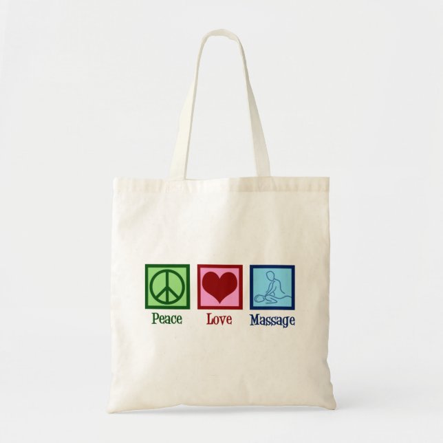 Peace Love Massage Therapy Tote Bag (Front)