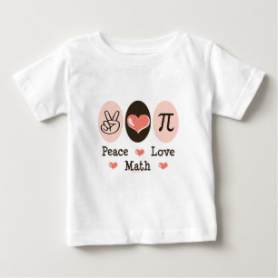 Peace Love Math Baby T-shirt