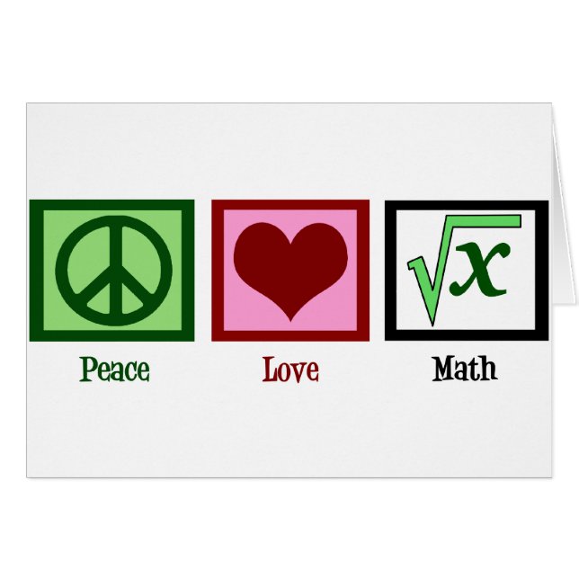 Peace Love Math Card (Front Horizontal)