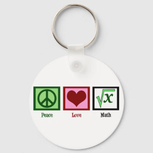 Peace Love Math Key Ring