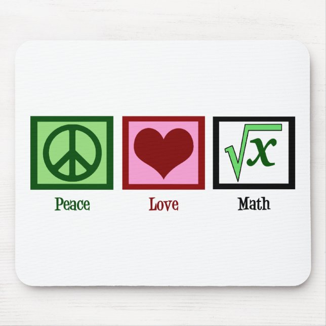 Peace Love Math Mouse Mat (Front)