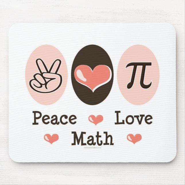 Peace Love Math Mousepad (Front)