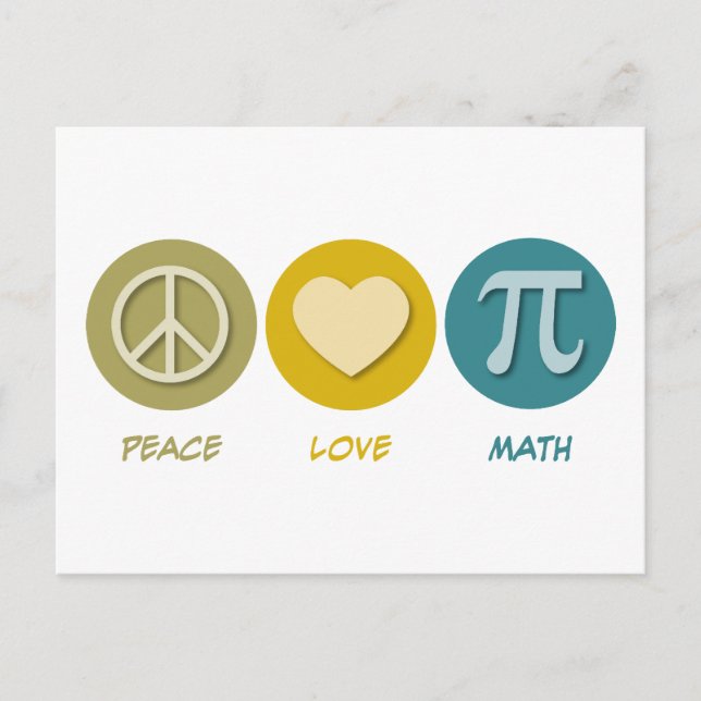 Peace Love Math Postcard (Front)
