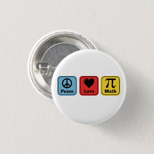 Peace Love Math Teachers Gifts for Mens Womens 3 Cm Round Badge