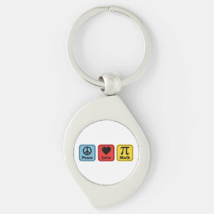 Peace Love Math Teachers Gifts for Mens Womens Key Ring