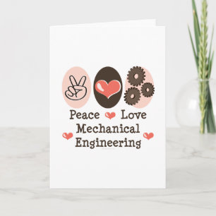 Peace Love Mechanical Engineering Greeting Card
