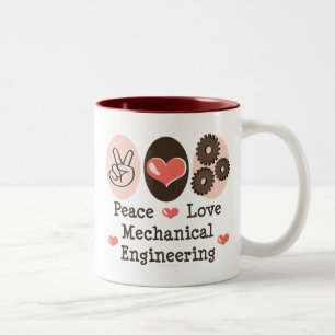 Peace Love Mechanical Engineering Mug