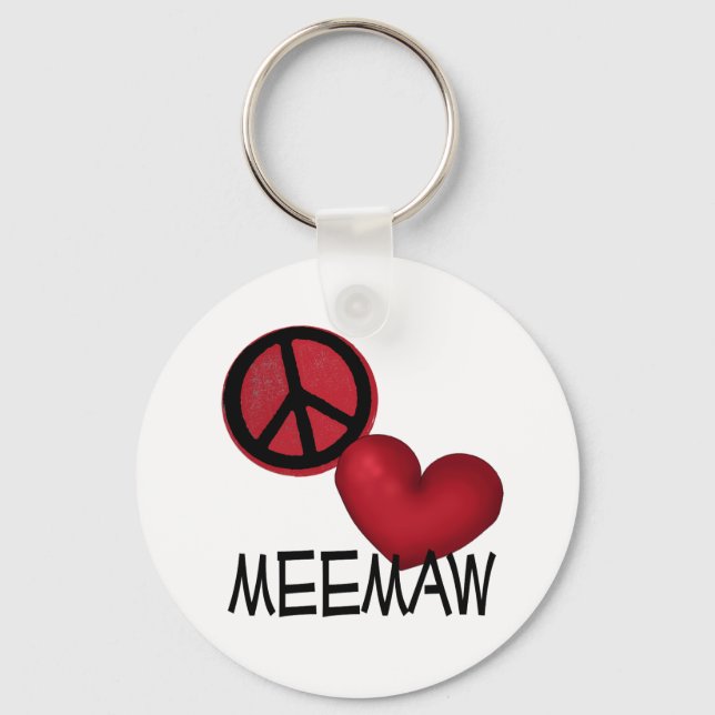 Peace Love MeeMaw Key Ring (Front)