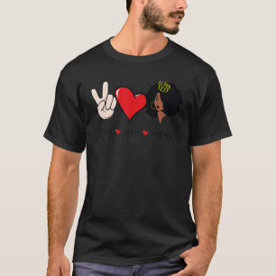 Peace Love Melanin Black History Month BLM Afro Qu T-Shirt