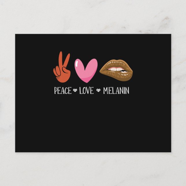 Peace Love Melanin Black Women Pride Afro African. Announcement Postcard (Front)