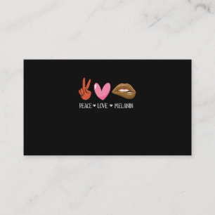Peace Love Melanin Black Women Pride Afro African. Business Card