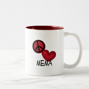Peace Love Mema Two-Tone Coffee Mug