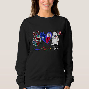 Peace Love Merica USA American Flag Silkie Chicken Sweatshirt