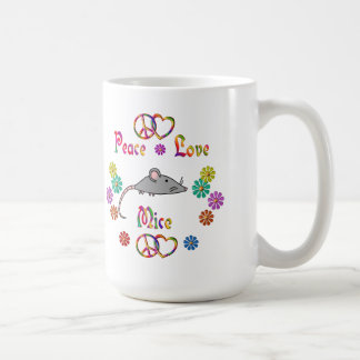 PEACE LOVE MICE COFFEE MUG