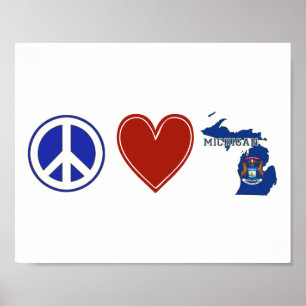 Peace Love Michigan Poster