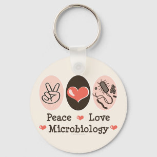Peace Love Microbiology Key Chain
