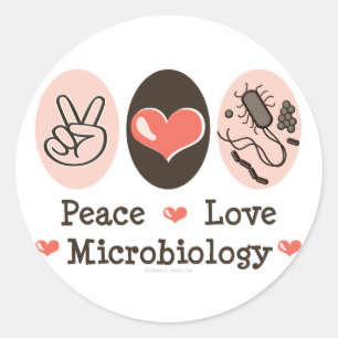 Peace Love Microbiology Stickers