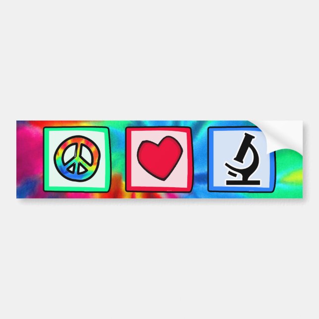 Peace, Love, Microscopes Bumper Sticker (Front)