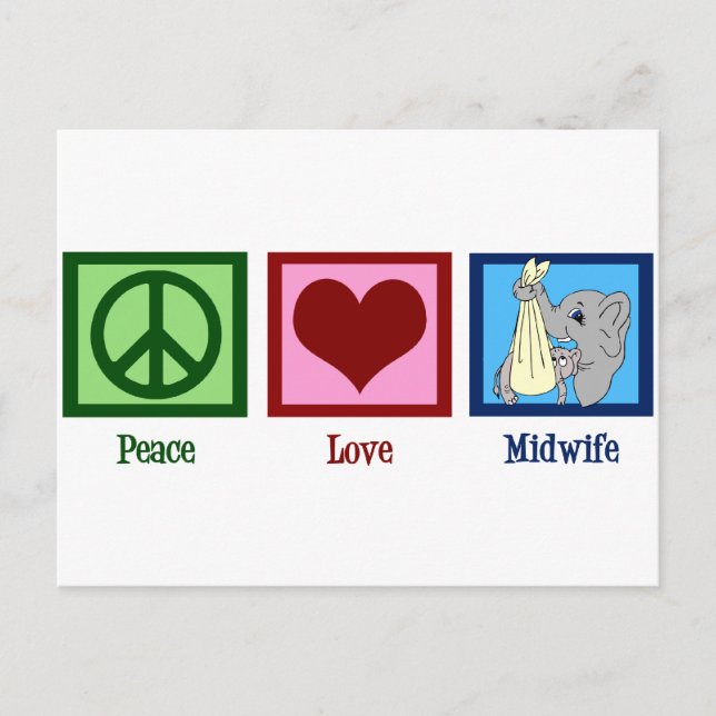 Peace Love Midwife Postcard (Front)