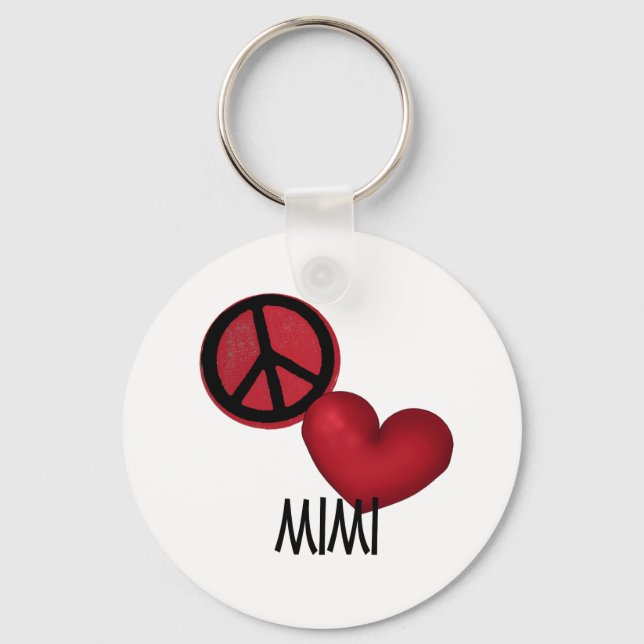 Peace Love Mimi Key Ring (Front)